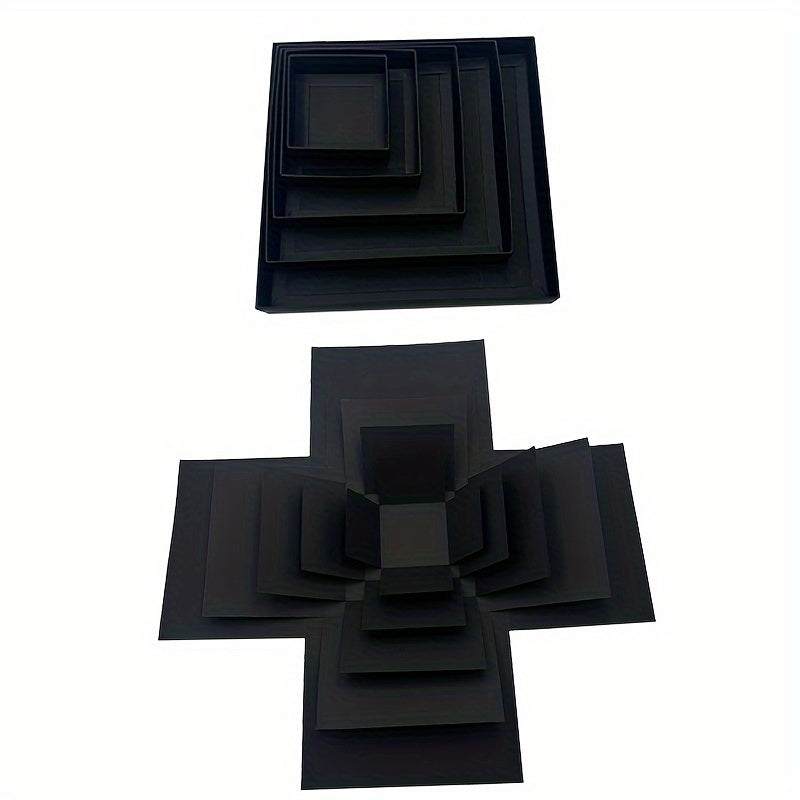 5-Tier Pop-Up Gift Box with Lid for Birthdays Weddings and Events Durable Polyester