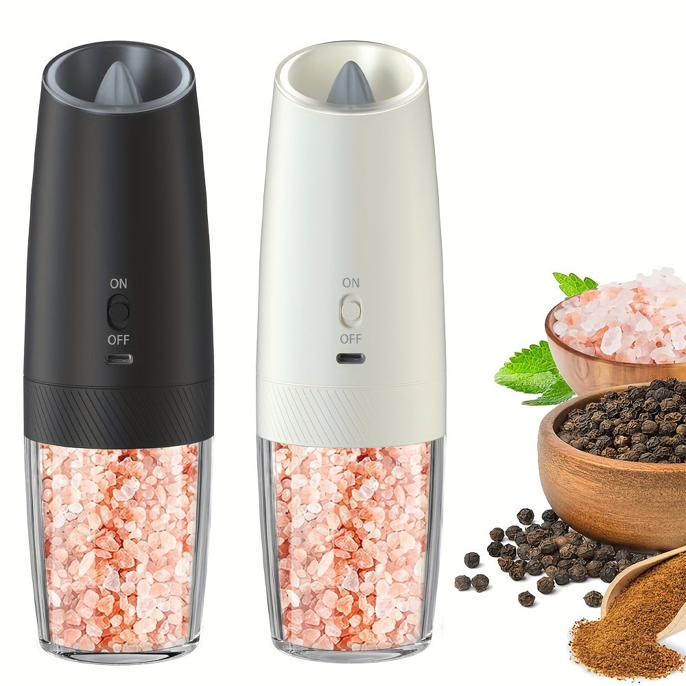 Electric Pepper Grinder with Gravity Sensing LED Light Adjustable Coarseness Rechargeable