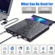 8-in-1 USB 3.0 External CD/DVD Drive for Mac Windows Linux with SD Card Reader