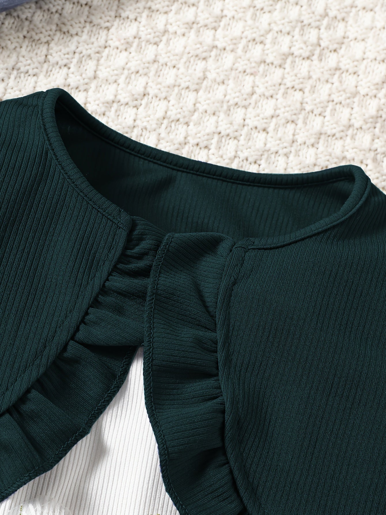 Girls Ruffle Cardigan and Embroidered Mesh Princess Dress Set for Spring Fall