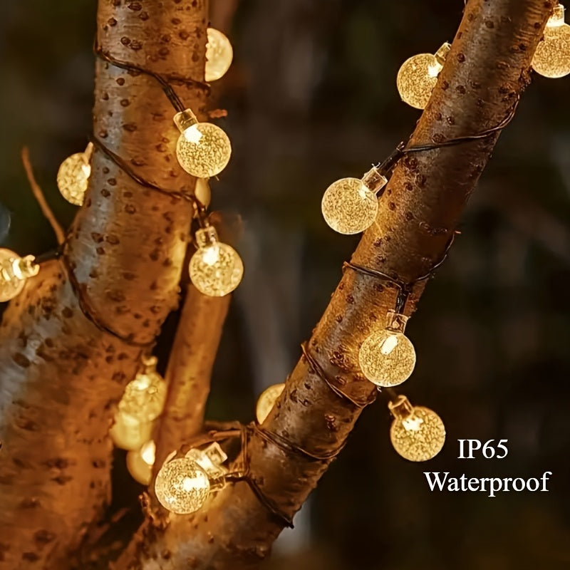 Solar-Powered LED Bubble Lights with Smart Sensor Adjustable Brightness for Garden Pathway and Wedding