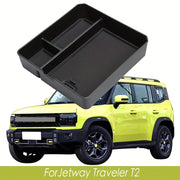 Car Storage Box Durable PC Material Central Console Organizer Spacious Compartments