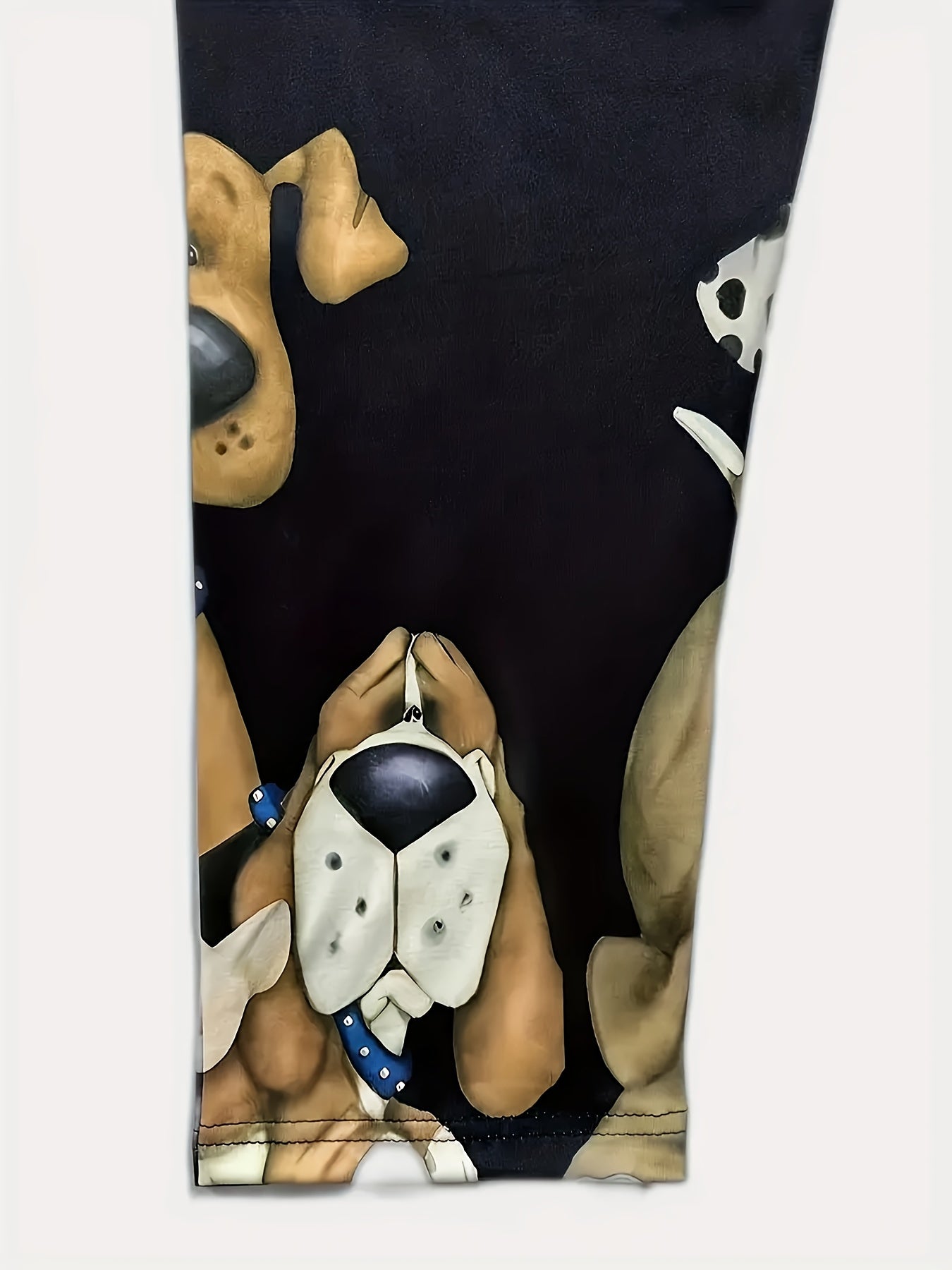 Women's Polyester Leggings with Dog Print Black Paw Prints Stretchy Comfortable