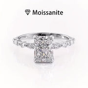 Women’s Boho Style 2 Carat Moissanite Engagement Ring Sterling Silver Wedding Jewelry