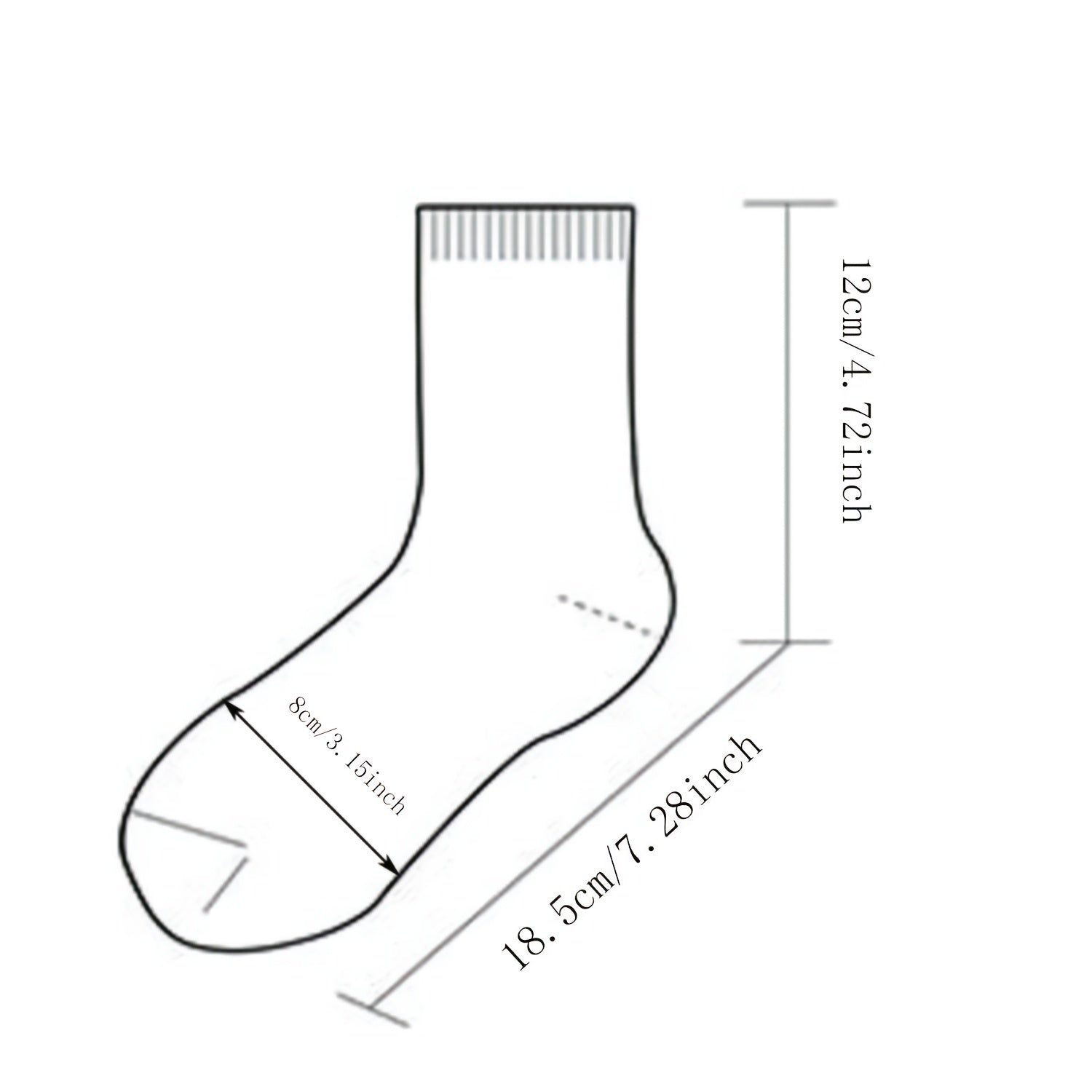 Breathable Odor-Proof Sports Socks for Men and Women 5 Pairs Knit Fabric