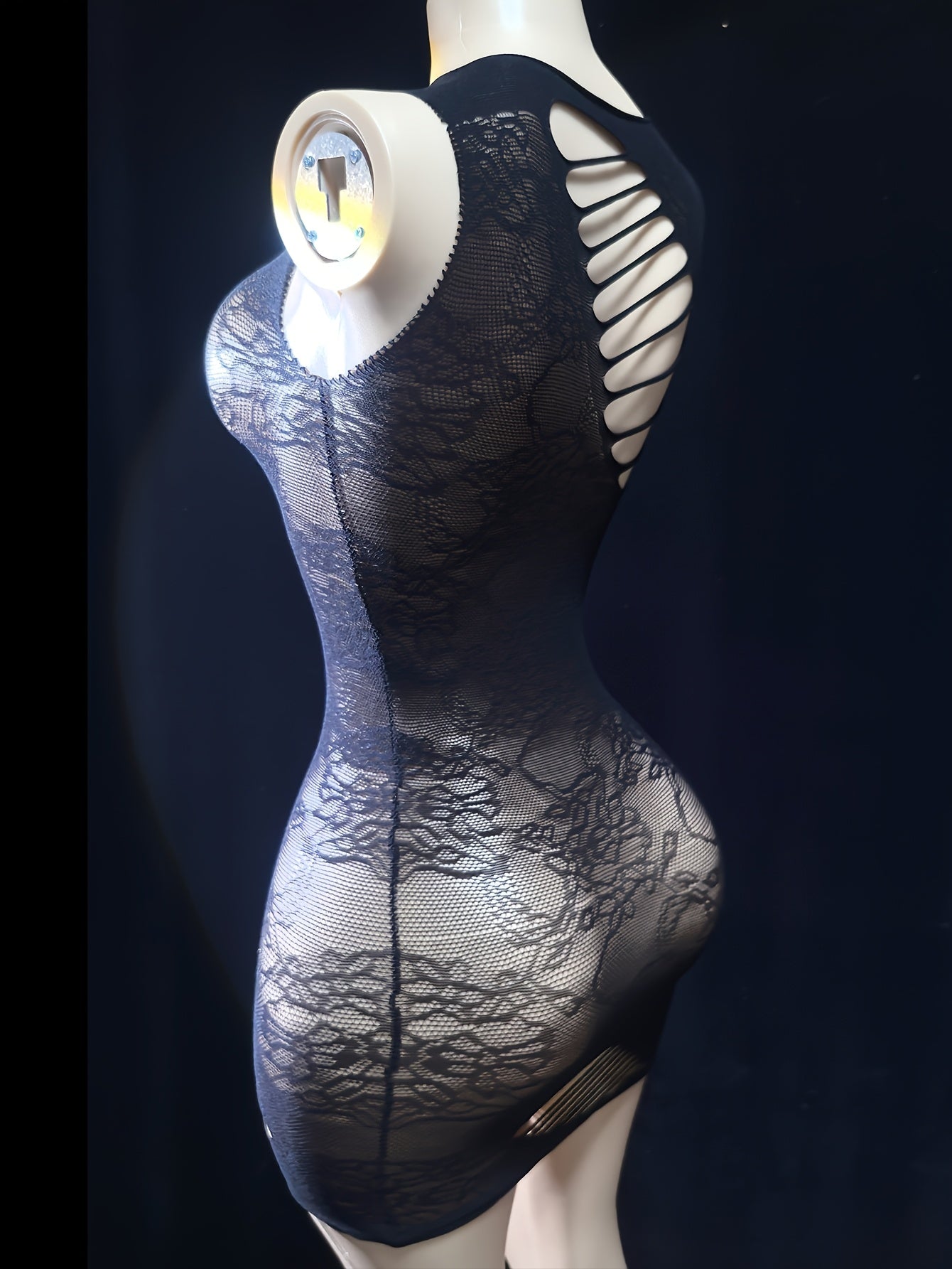 Sexy Sheer Sleeveless Bodycon Dress for Adults Valentine’s Day Lingerie Nylon Knit