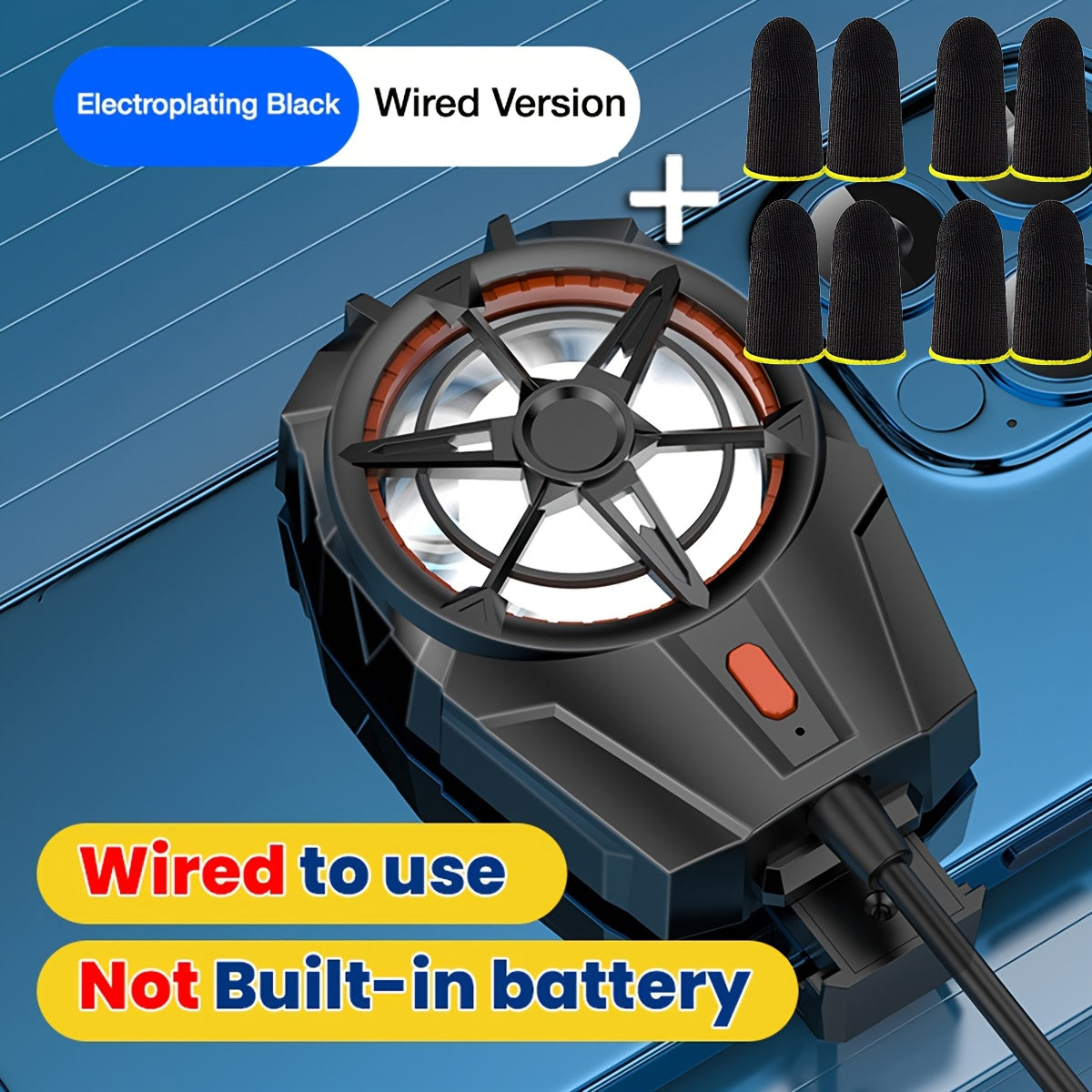 Smartphone Cooling Fan with Rechargeable Lithium-Polymer Battery 3-Speed Adjustable Quiet Operation