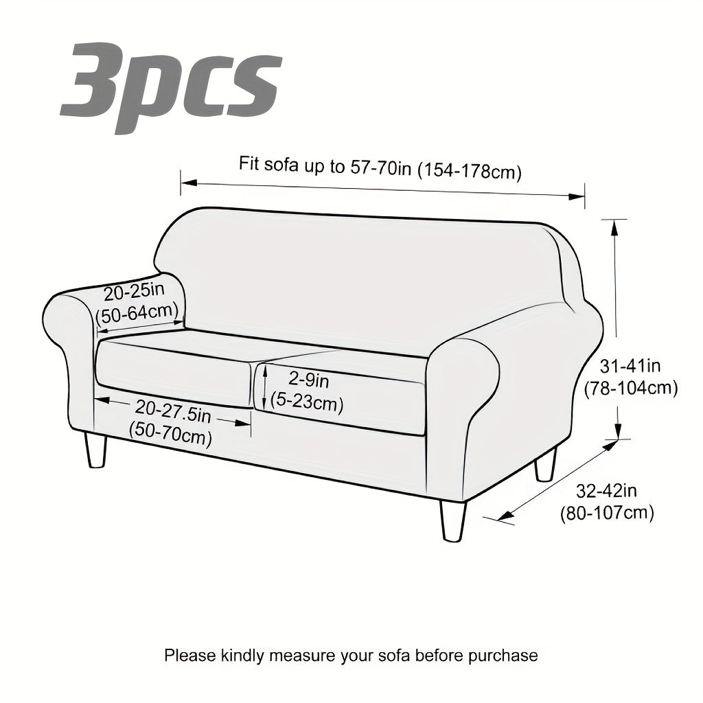 Waterproof Sofa Covers Set with Cushions for 3-Seater Lounge Furniture