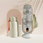 Portable USB Desktop Fan with Dual Blades, 5 Speeds, 360° Rotation, Rechargeable Battery