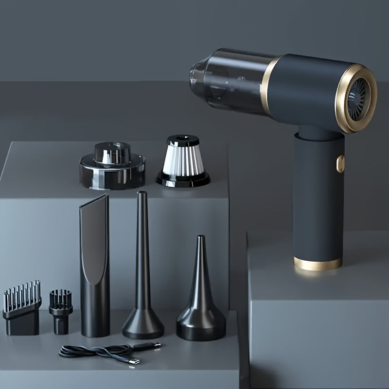 Kompakt 3-in-1 Avtomobil changyutgichi, 4000Pa tortish kuchi bilan, USB bilan quvvatlanadigan, avtomobil va uy uchun detailing