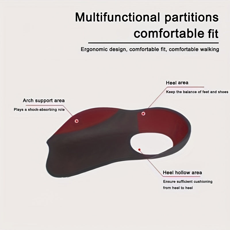 Unisex 3/4 Length Arch Support Insoles Thermoplastic Rubber Comfort
