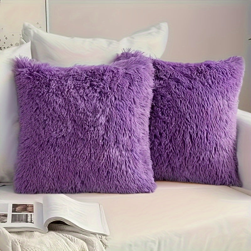 2 Роскошные Пуховые Наволочки - Мягкий Делюкс Плюшевый Флис - Рождественский Декор для Дивана или Спальни - 40.64x40.64 см