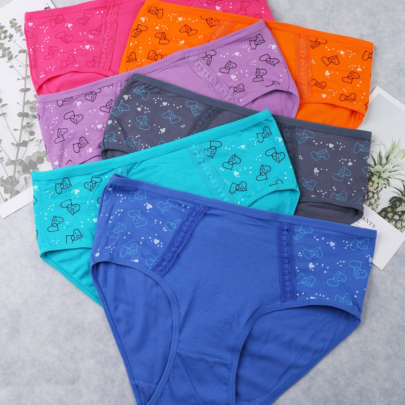 High Waist Print Briefs for Women Stretchy Breathable Intimates