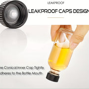 12 Mini 2oz Clear Glass Bottles with Lids and Stainless Steel Funnels for Juice Wellness Shots and Liquor