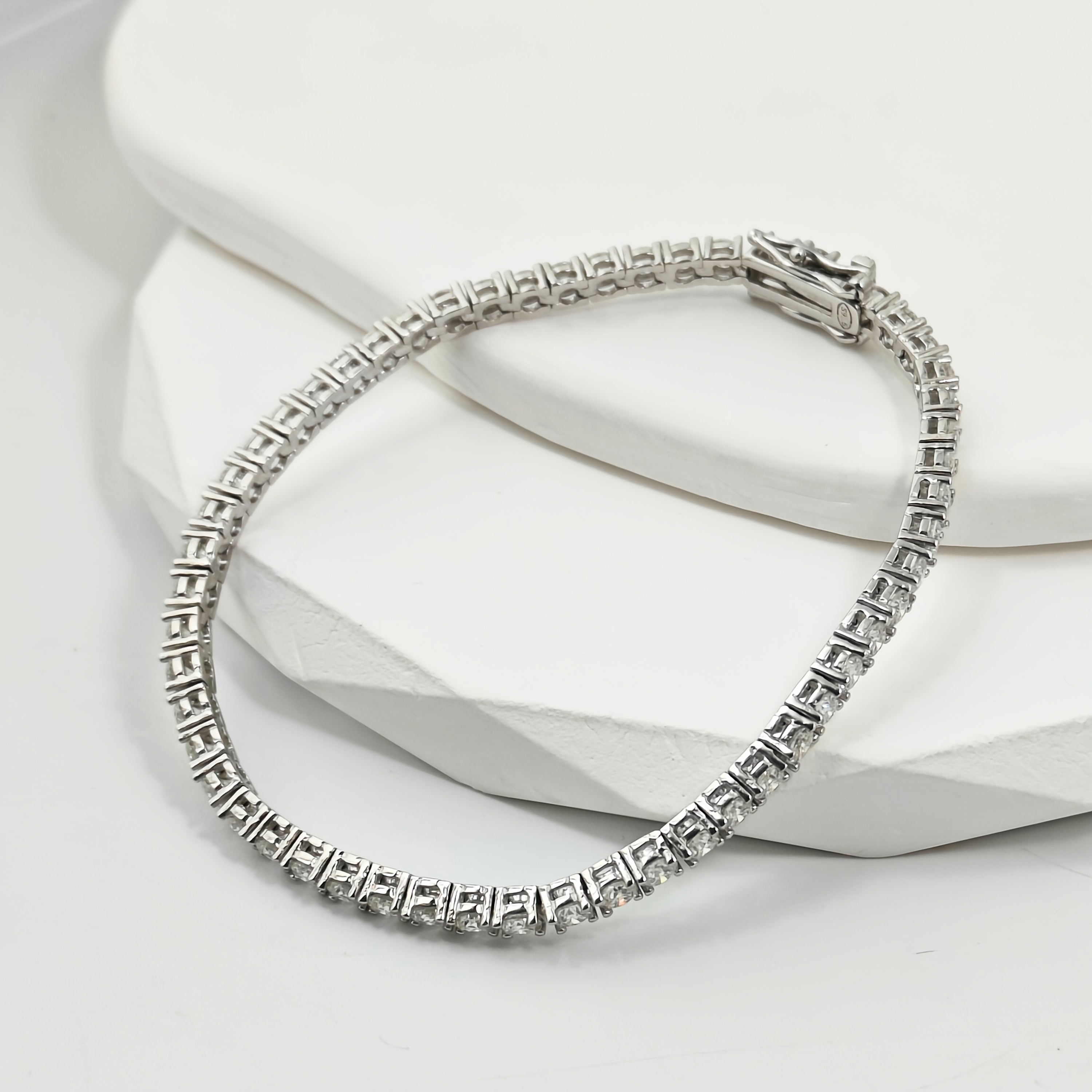 Moissanite Tennis Bracelet Sterling Silver Square Cut Elegant Jewelry for Women