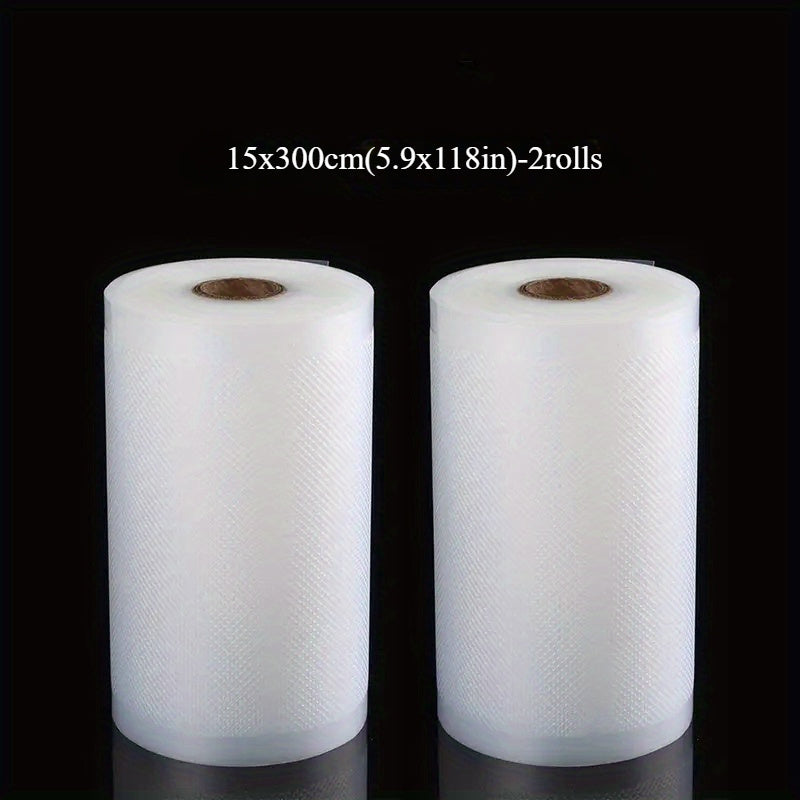 Rollo de sellador al vacío de 2 unidades, 3M de largo, duradero, resistente a desgarros, para almacenamiento de alimentos