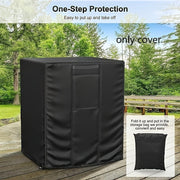 Black PVC Outdoor Air Conditioner Cover with Zipper and Storage Bag