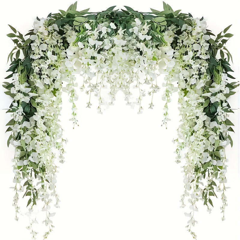 Set of 4 Wisteria Fake Flower Garlands 8.78 M for Home Decor Gardens Weddings