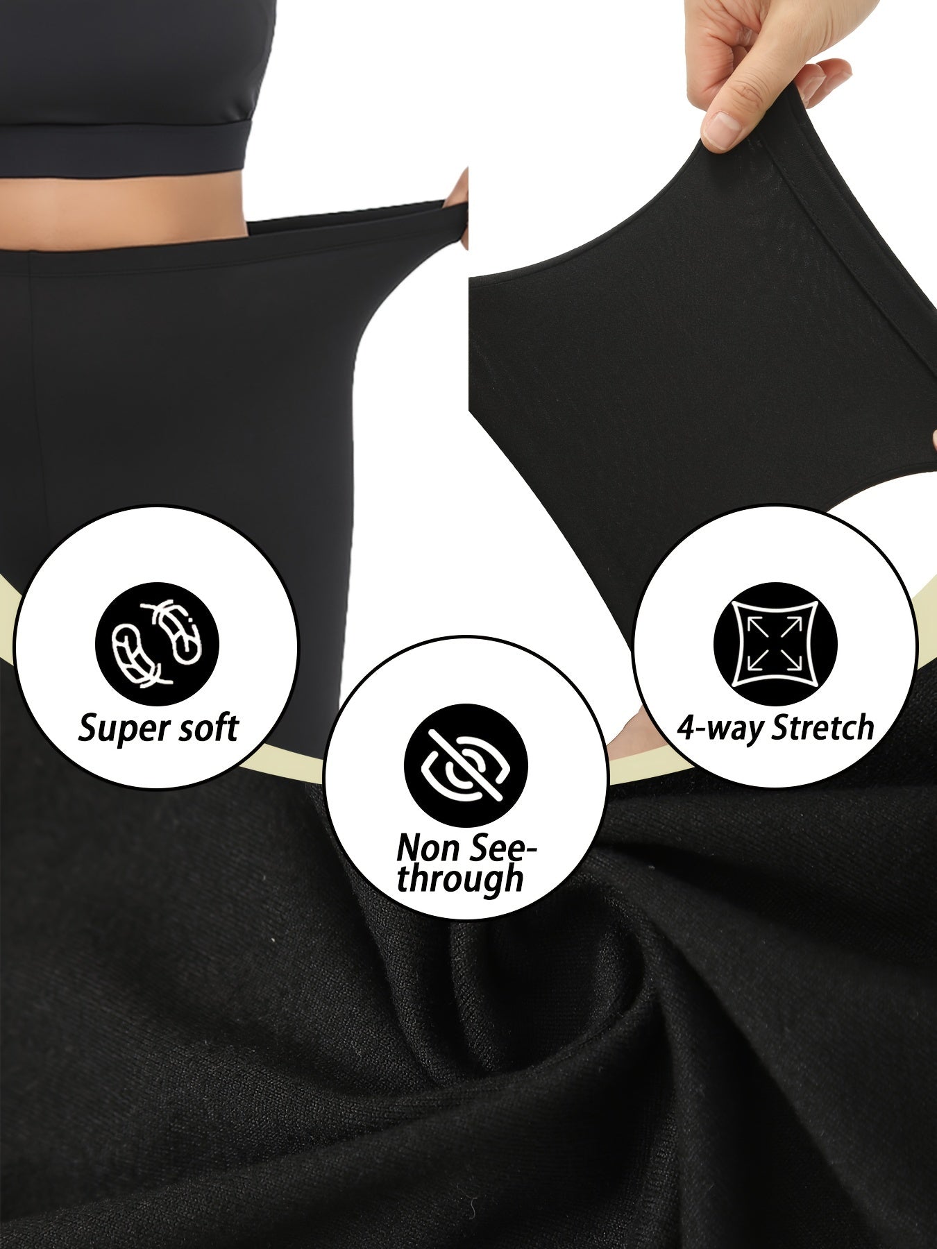 Women's Plus Size High-Elasticity Biker Shorts 15.24cm Inseam No See-Through Workout Running Yoga