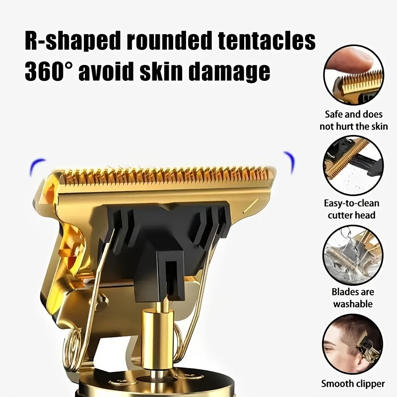 Мужской беспроводной триммер для волос с перезаряжаемой литиевой батареей и USB-зарядкой