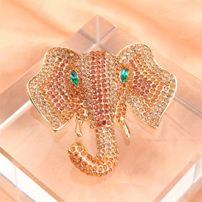 Elegant Rhinestone Elephant Brooch Pin Irregular Shaped Jewelry for Clothing Bags Hats