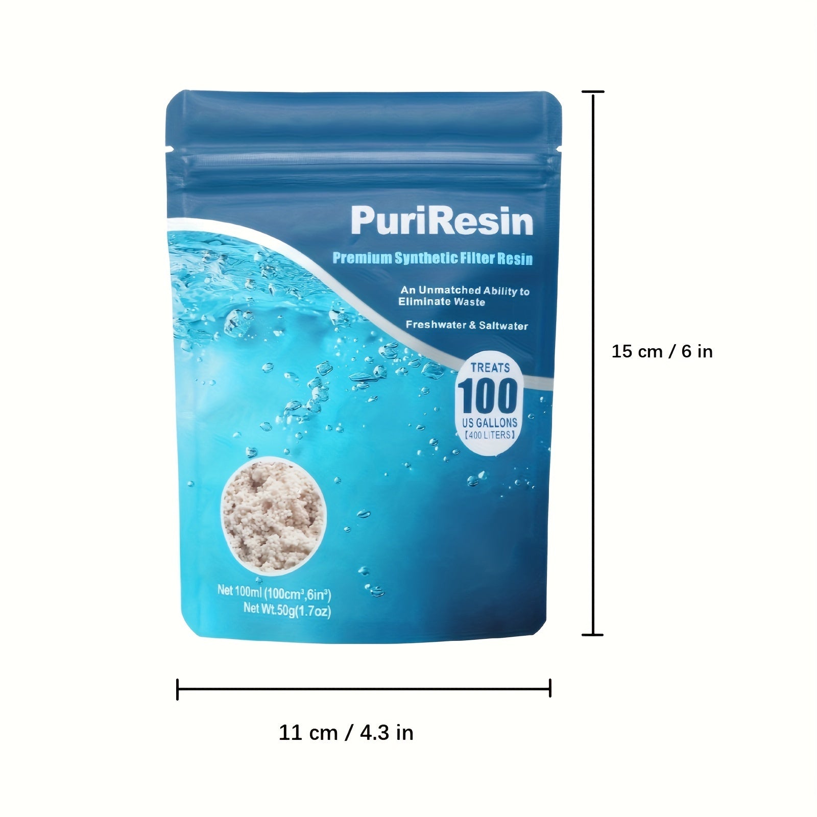 Aquarium Filtration Resin for Freshwater and Saltwater Tanks 100ml Tannin and Waste Removal