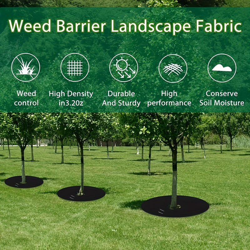 8pcs Black Non-Woven Tree Cover Rings Thick Weed Barrier for Gardening