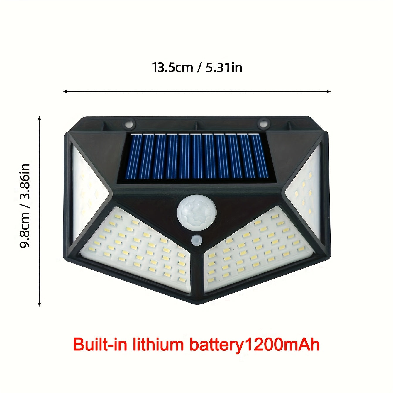 Уличный солнечный настенный светильник 100 LED с датчиком движения, сад, забор, безопасность, двор