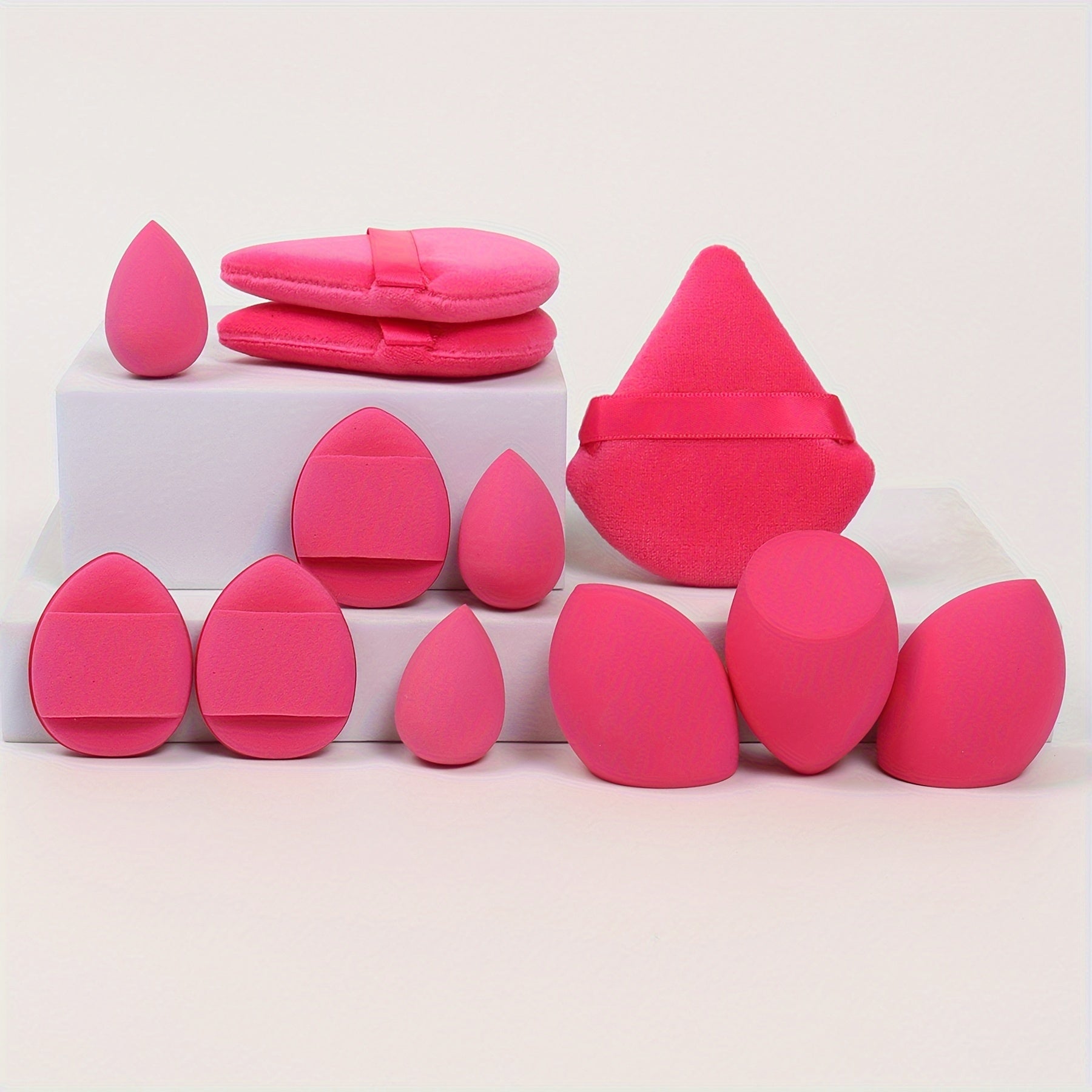 12pcs Makeup Sponge Set with Loose Powder Puffs Mini Air Cushion Puffs Latex-Free