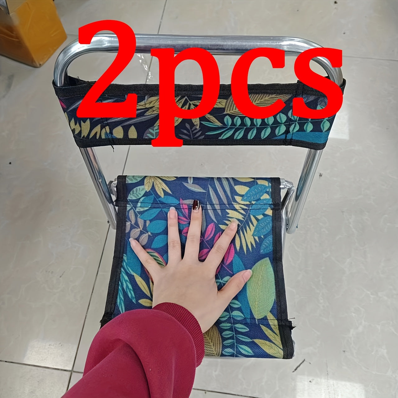 Silla de camping de metal con hoja verde ligera y taburete plegable para playa y uso al aire libre