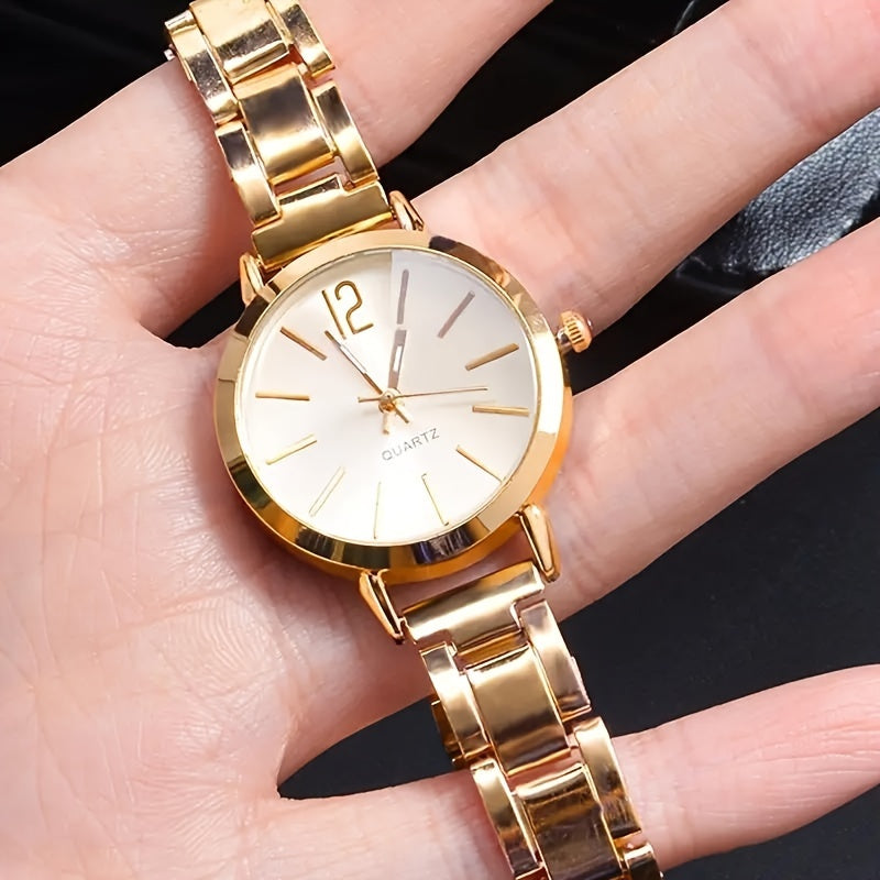 Women's Alloy Quartz Watch with Love Bracelet Chic Wristwear for Women