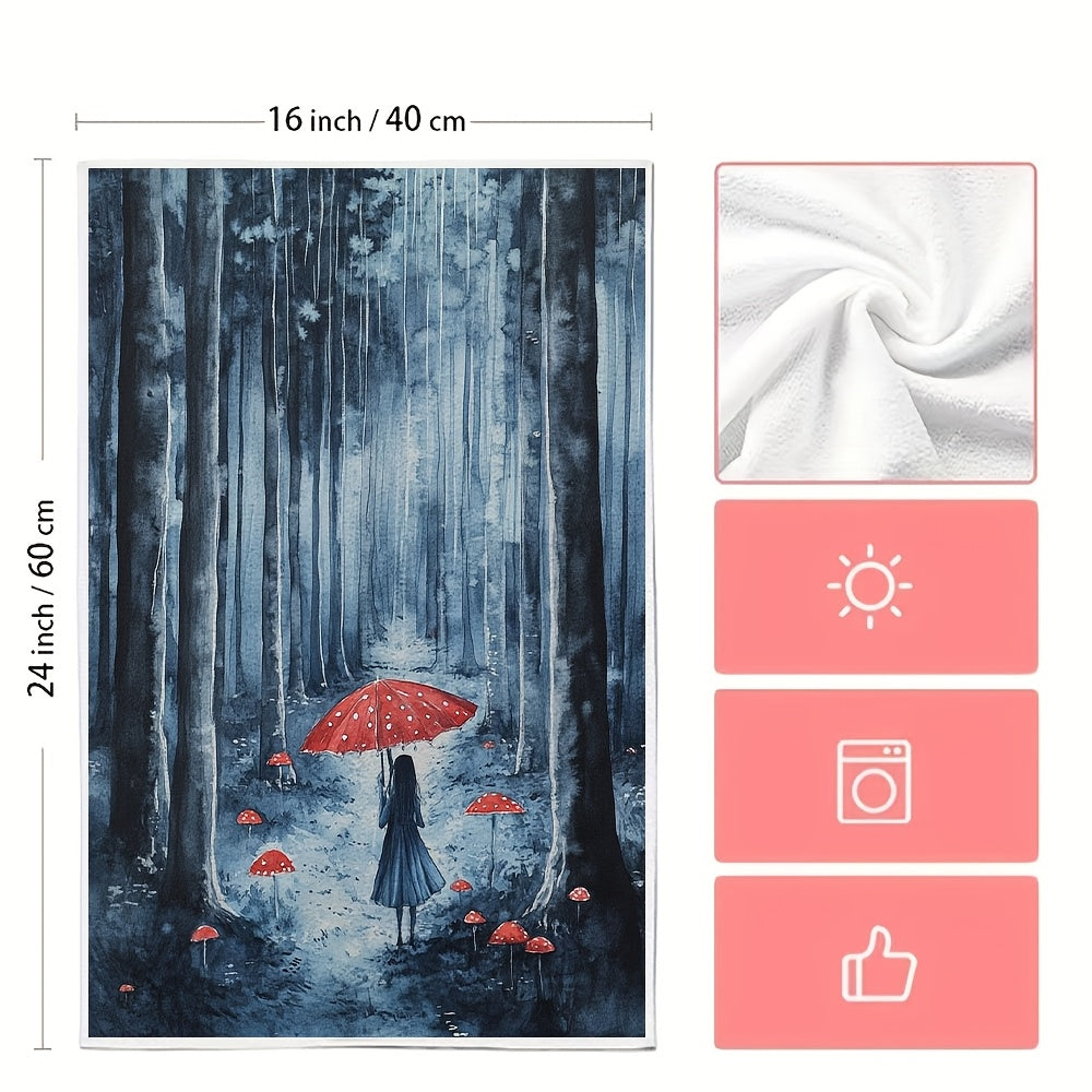 Juego de 2 toallas de cocina ultra suaves y absorbentes con diseño de selva lluviosa