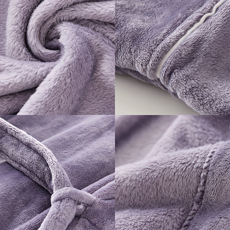 Kuz/Qish bathrobe, qulay uniseks pijama, uzun yengli va cho'ntakli qalin katta o'lchamdagi tunika, uy/hamom uchun iliq robe.