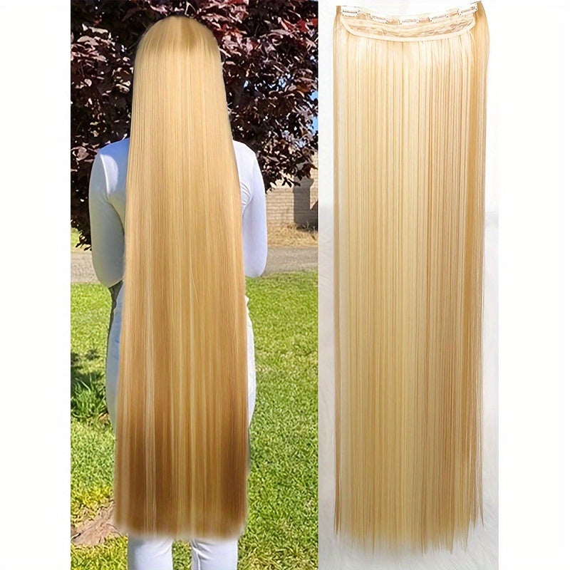 Women's 101.6cm Silky Straight Synthetic Clip-In Hair Extensions for Volume and Length