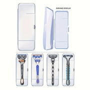 Travel Razor Storage Case Plastic Travel Razor Holder Blue White
