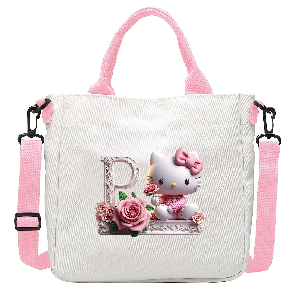 A-Z Letter Design Crossbody Bag for Women Pink Large Capacity Lightweight