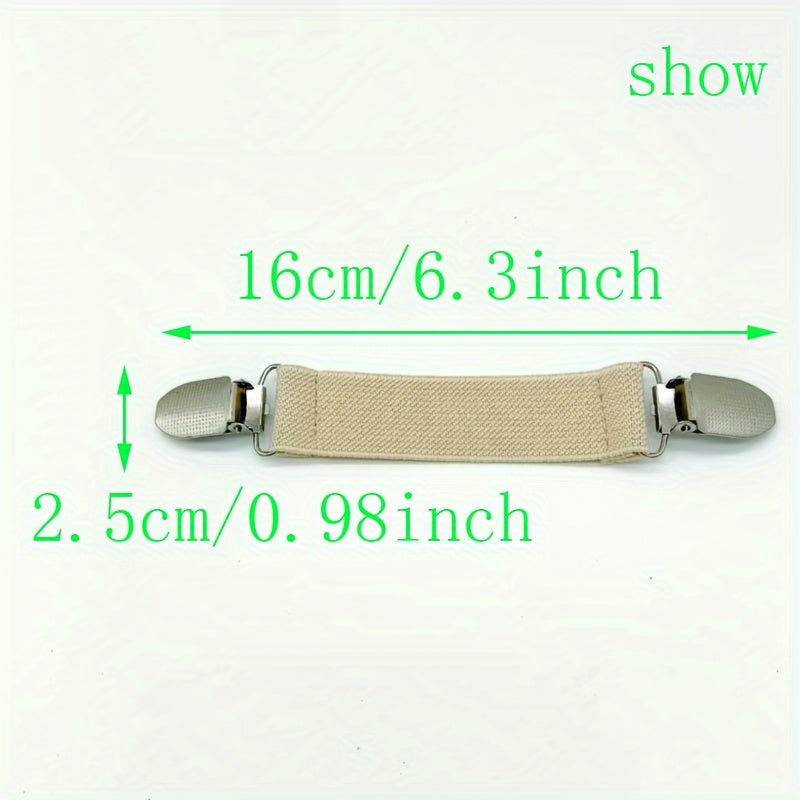 Set of 2 Nylon Elastic Bed Sheet Straps with Anti-Slip Clips for Secure Fit