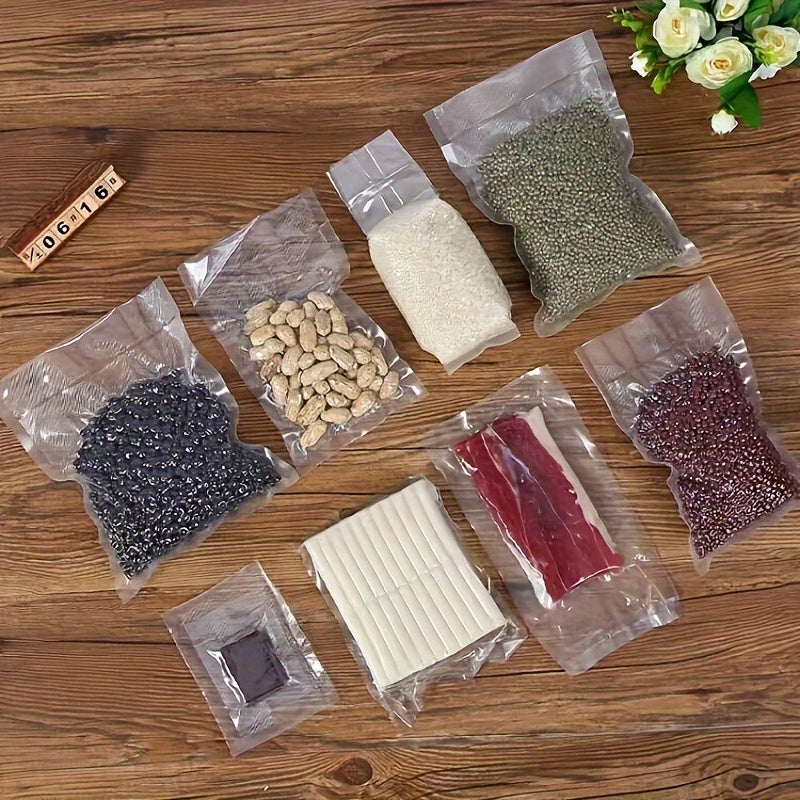 Juego de 3 bolsas de sellado al vacío sin BPA, reutilizables, para almacenamiento de alimentos, a prueba de fugas, aptas para congelar y microondas