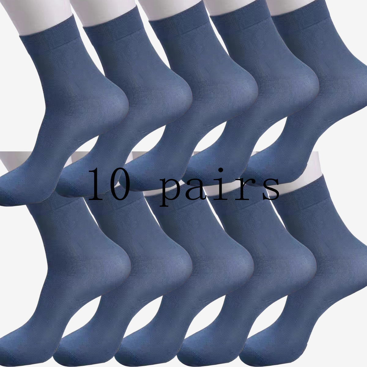 Men's Ultra-Thin Sweat-Wicking Mid-Calf Socks 10 Pairs Breathable Polyester Spandex