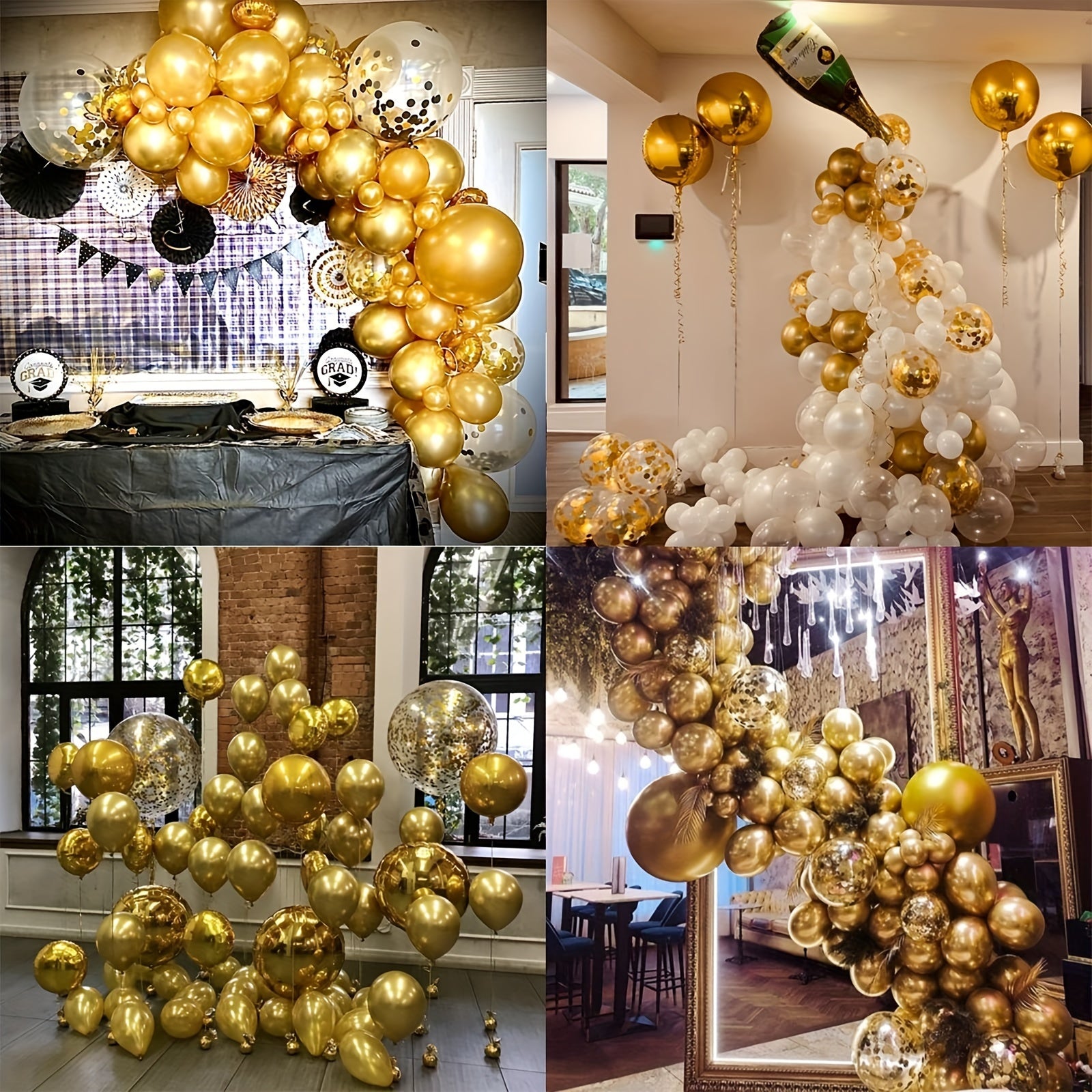 20 Pieces Metallic Gold Confetti Balloons for Birthday Party Decorations