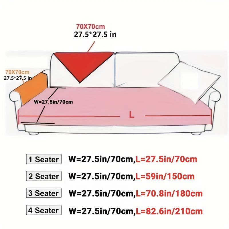 Chenille Sofa Cover for 1-4 Seater Nordic Style Gold Accents Non-Slip Washable