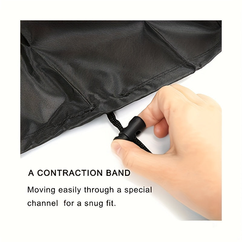 Mantel de patio impermeable de uso pesado en color negro, 182x120cm, ajuste elástico para mesas rectangulares