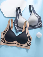 Women's Seamless High-Strength Underwire Sports Bra with Side Lifting