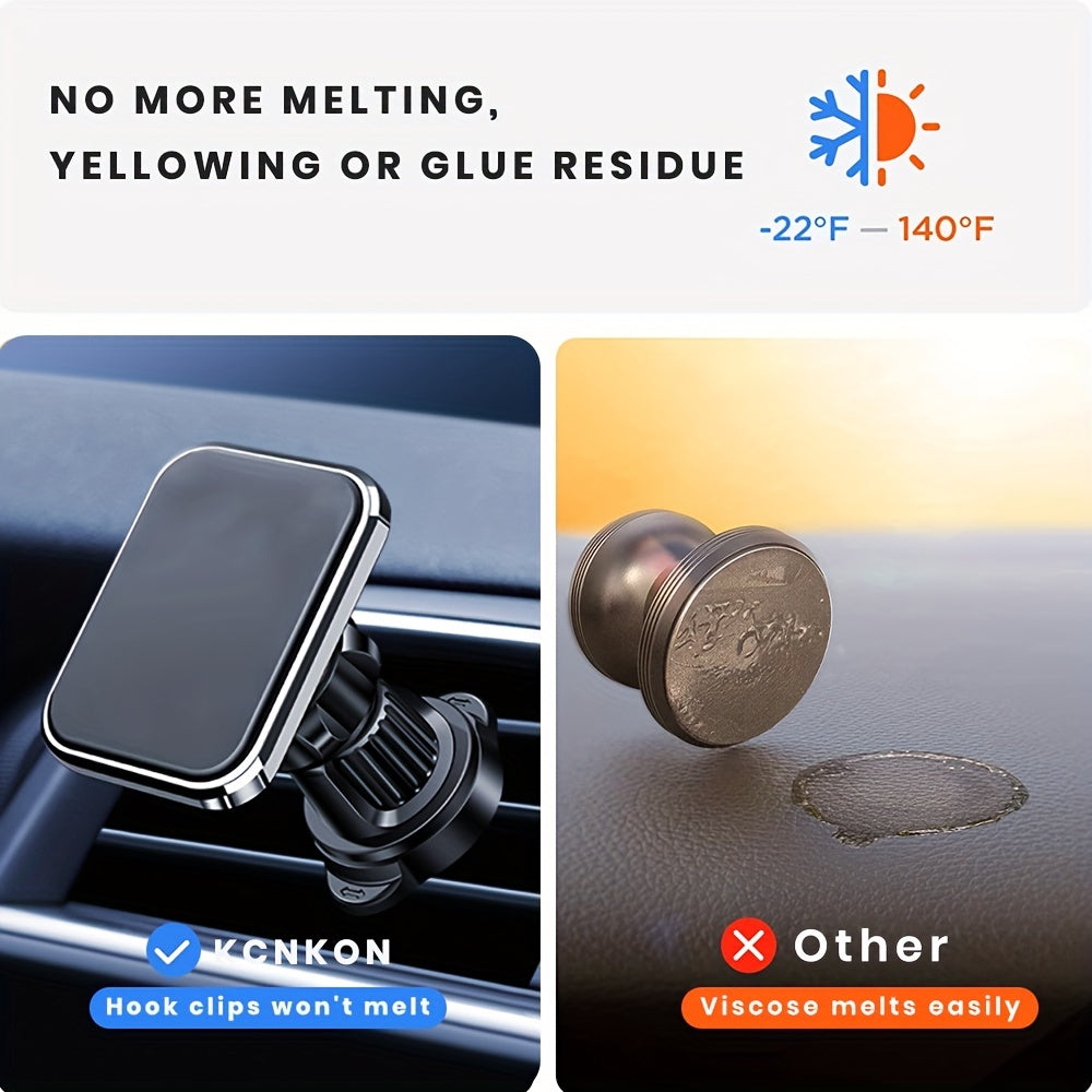 Soporte para teléfono de coche magnético de aleación de aluminio universal dorado con ajuste en la rejilla