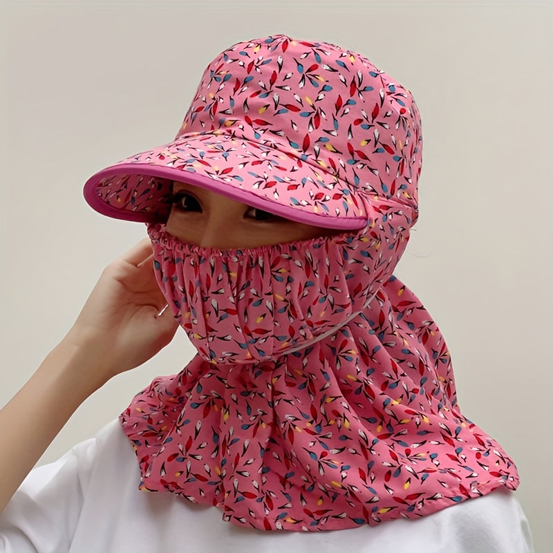 Woven Sun Hat with Eaves Shawl for Spring and Summer Breathable and Machine Washable