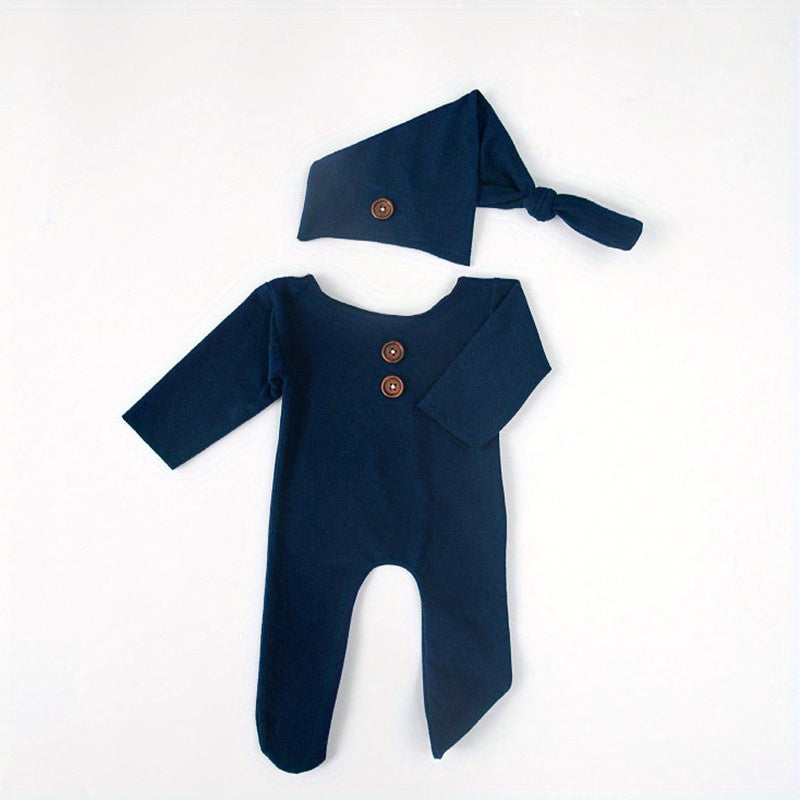 Newborn Baby Christmas Bodysuit with Hat and Tails for Photography