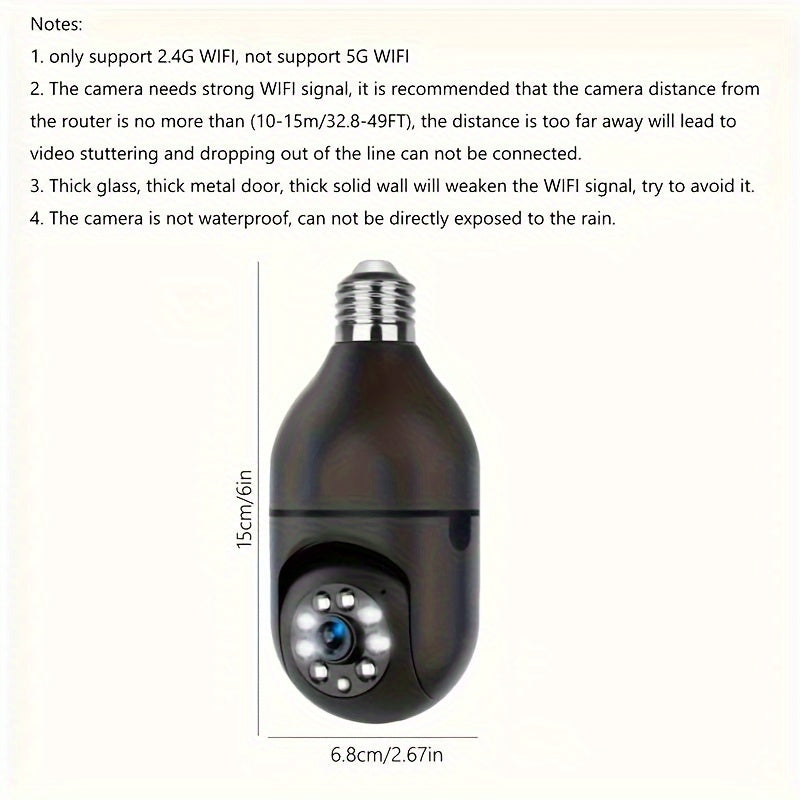 1080P WiFi Security Camera with Night Vision Pan Tilt Two-Way Audio for Home Surveillance