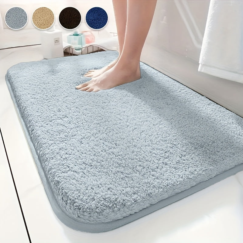 Luxurious Plush Bathroom Bath Mat Non-Slip Absorbent Washable Elegant