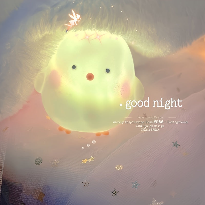 Yellow Plastic Chick Night Light for Outdoor Decor and Camping