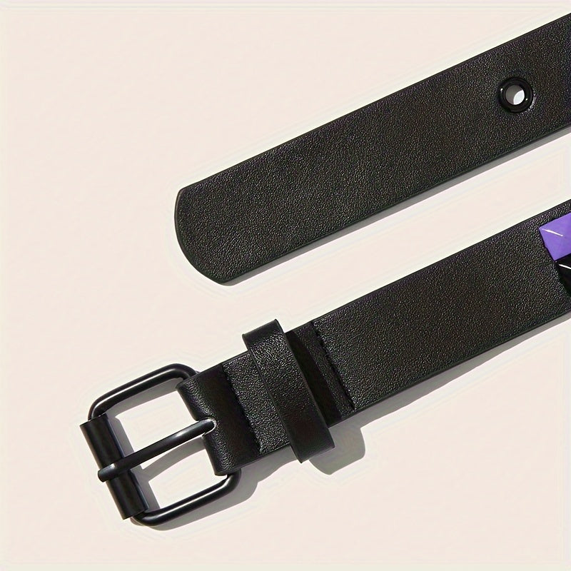 Унисекс пояс в стиле хип-хоп с пряжкой в клетчатом дизайне для джинсов